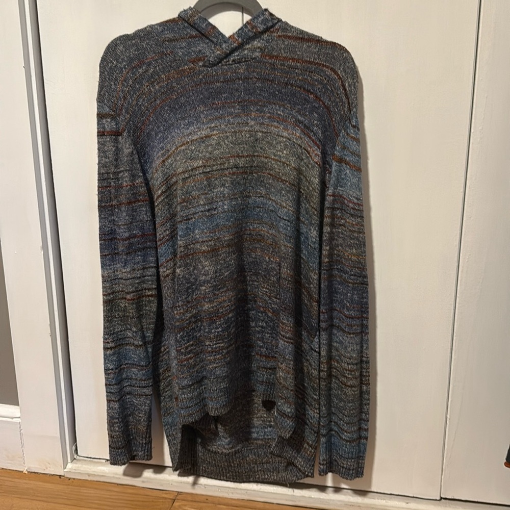 Lucky Brand striped pullover knit hoodie